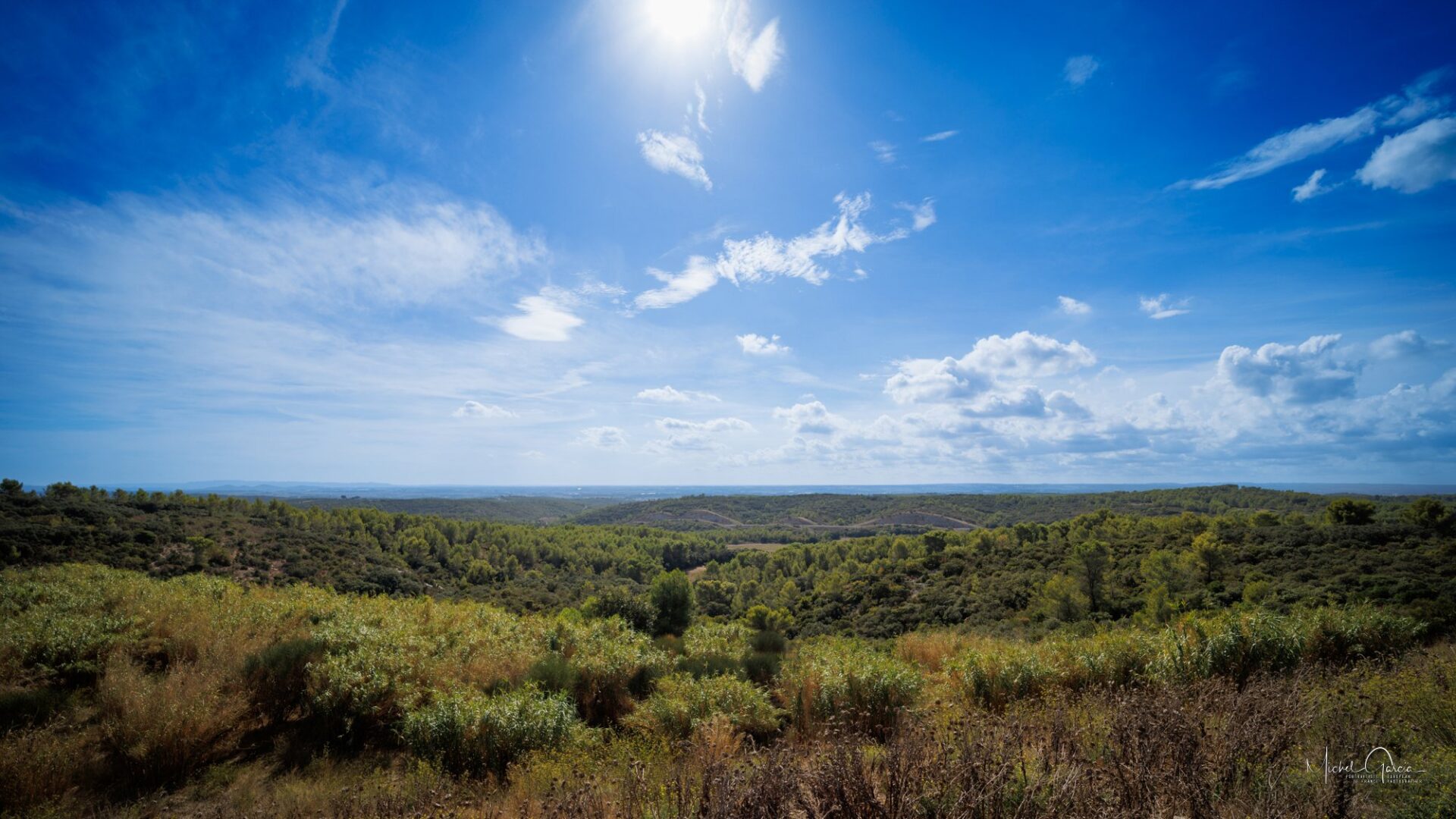 Vue depuis la déchèterie à Poulx